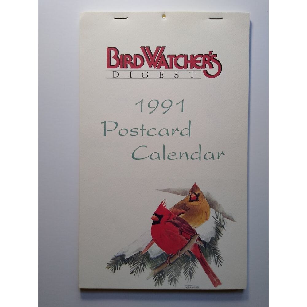 1991 Bird Watcher's Digest Postcard Calendar Birds Nature Art Jim Turanchik
